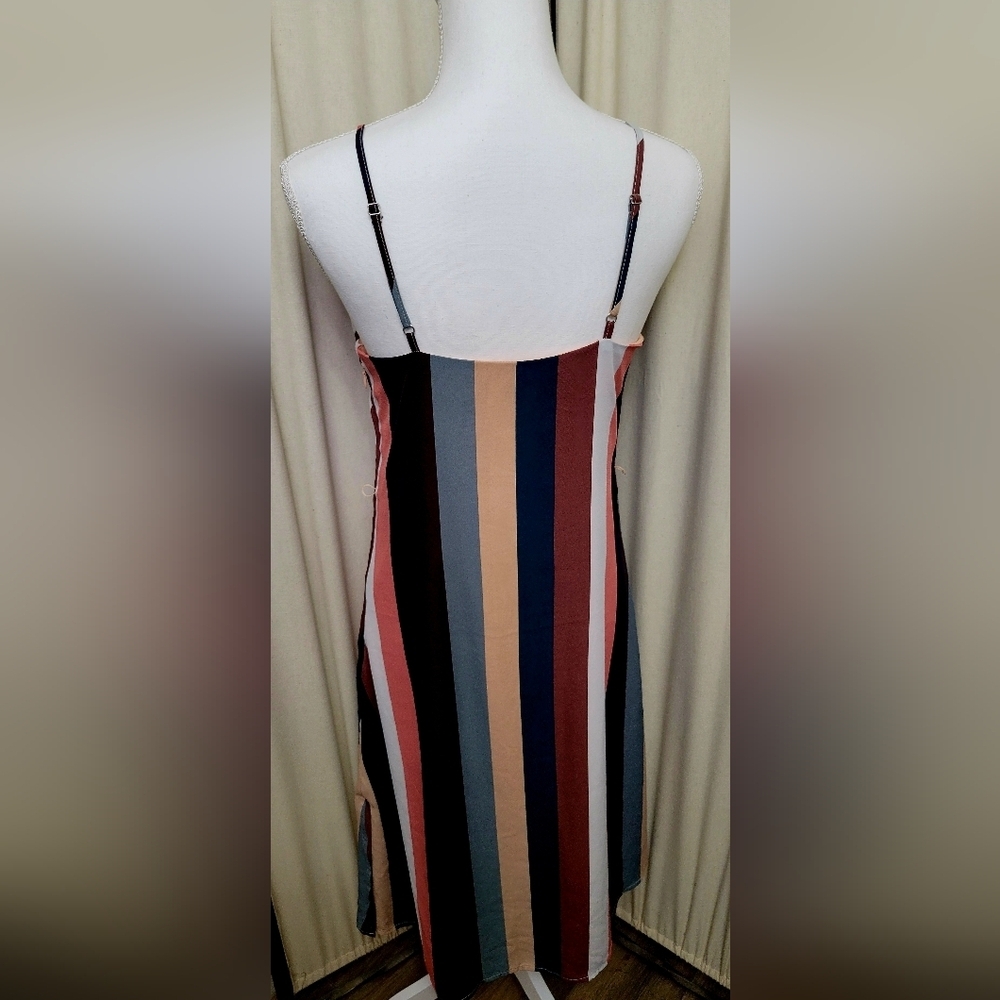 Lulu's Multicolor Striped Midi Dress | Size Medium - Picture 2 of 4